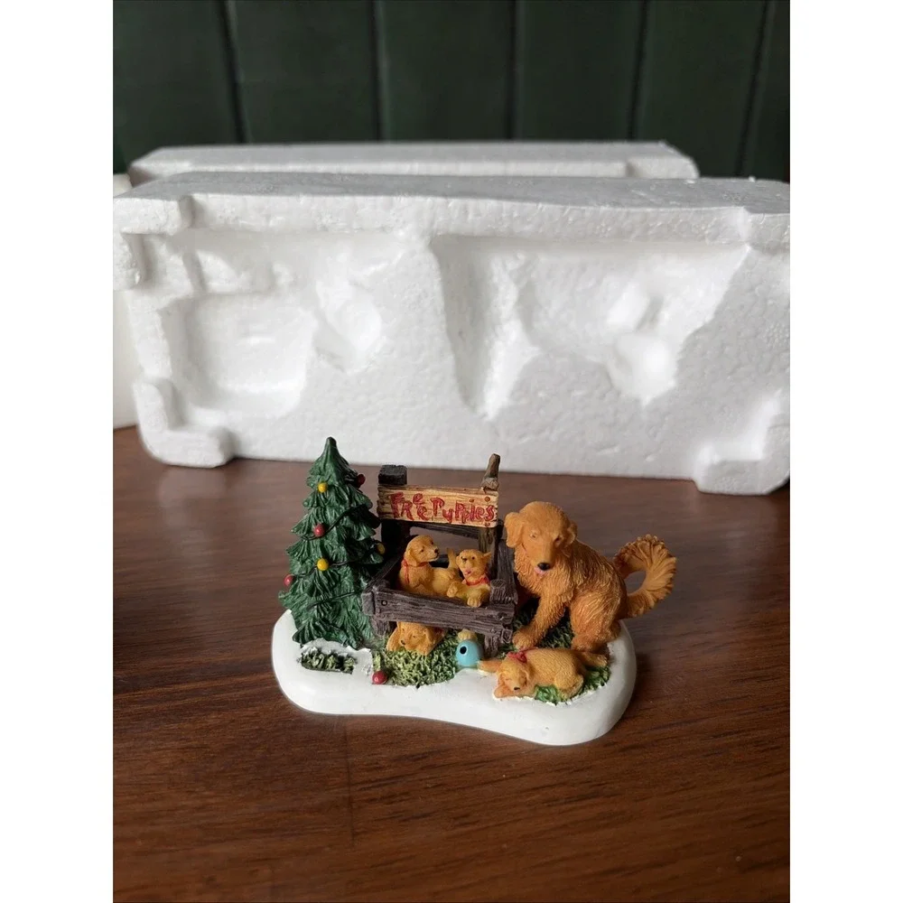 Department 56 Village #52948 Dog & Puppies Cats & Kittens 2 Piece Accessories